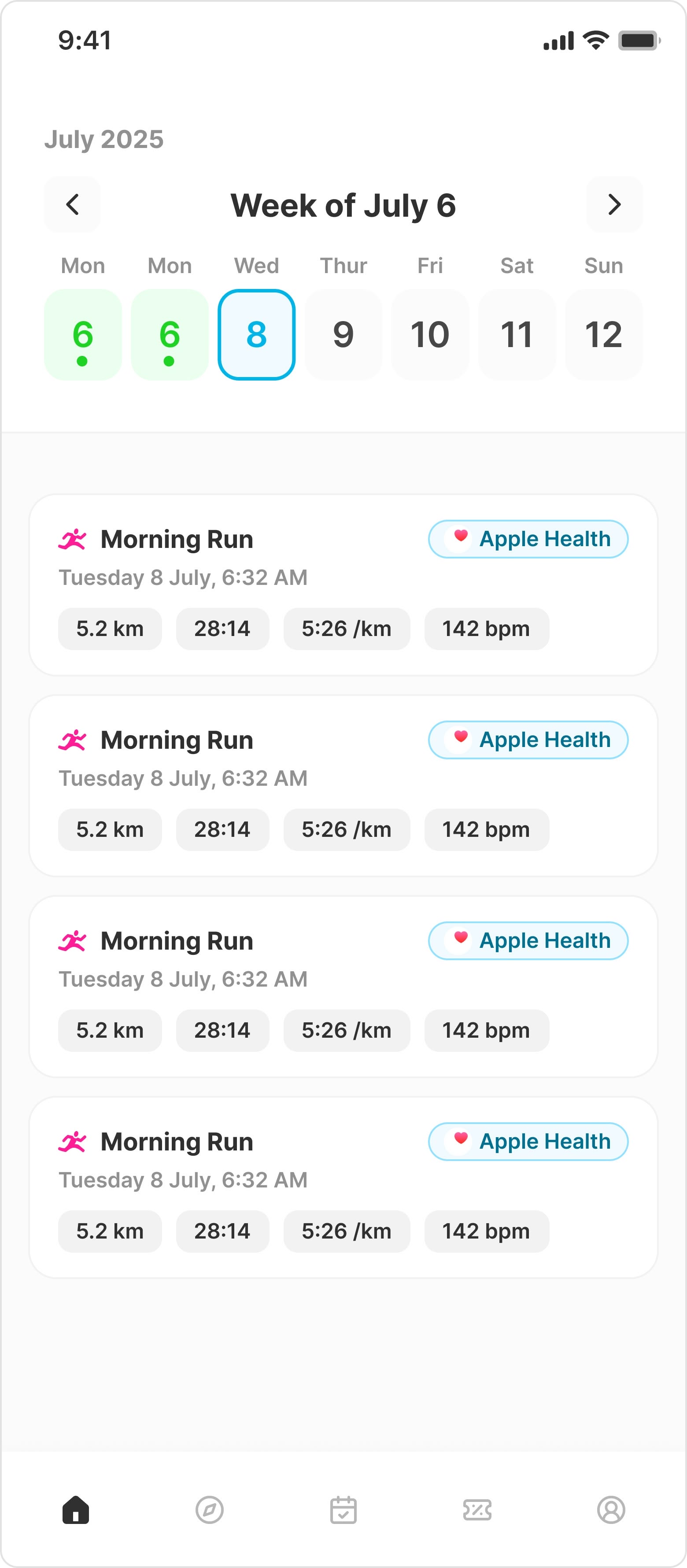 Choose the activity type