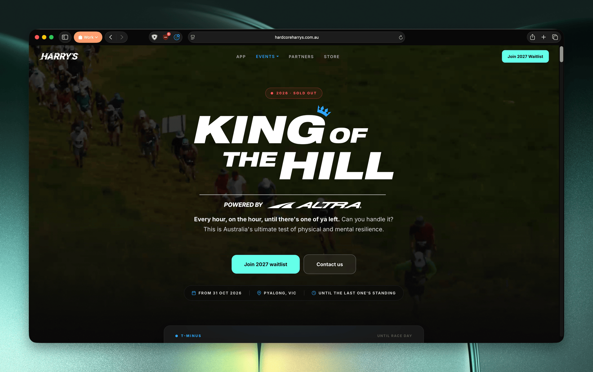 King of The Hill event landing page