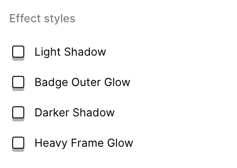 Effect styles